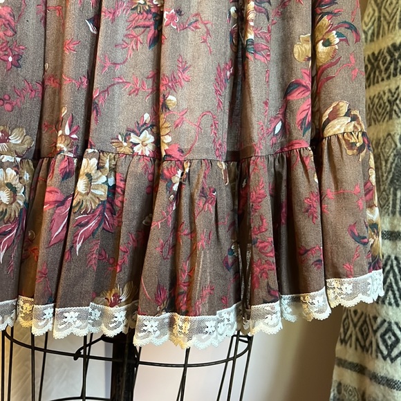 Vintage Gunne Sax A-Line Cotton-Blend Dress Cottagecore/Prairie - Picture 6 of 13